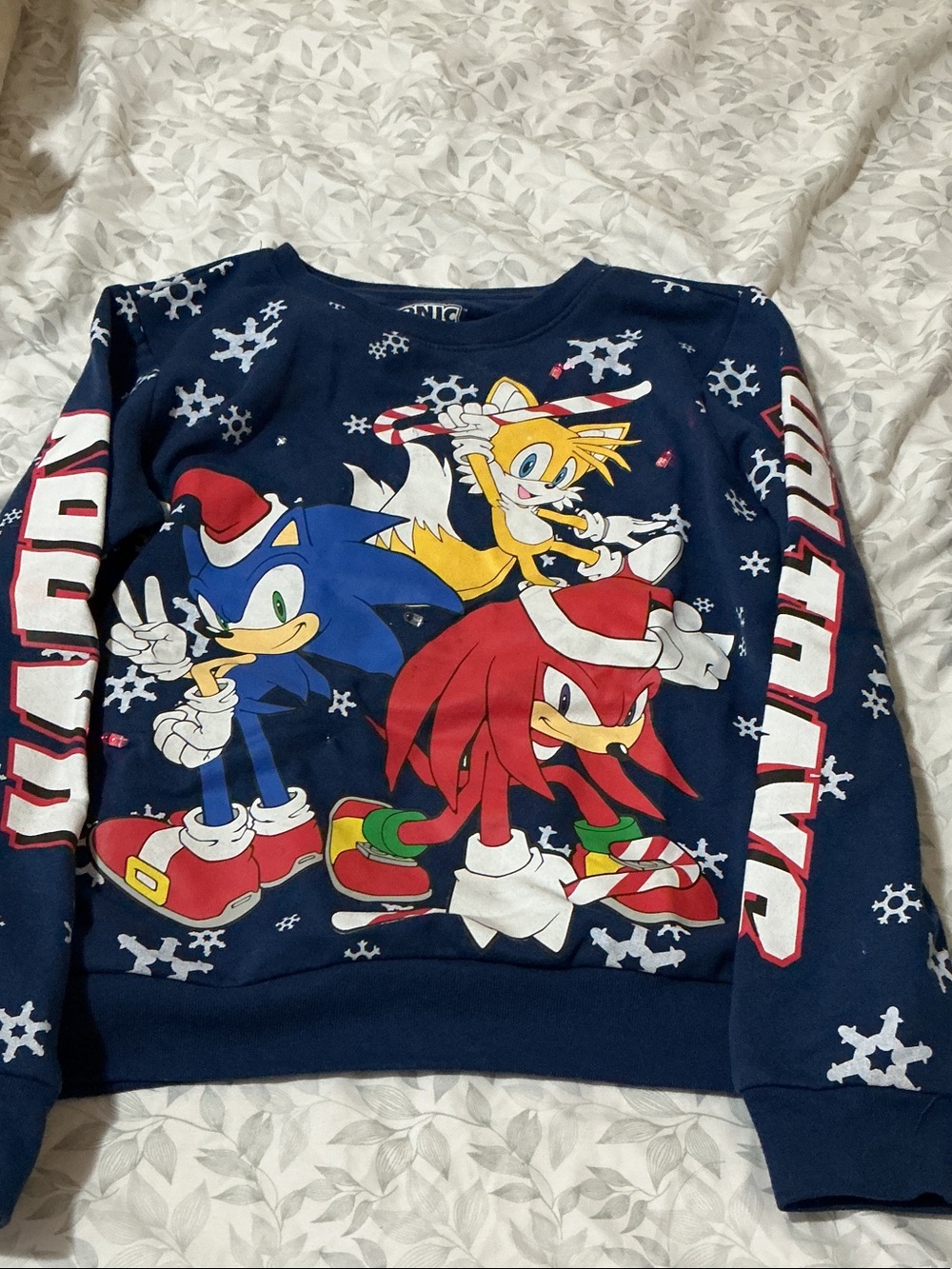 Sonic the Hedgehog Navy Graphic Holiday Sweater